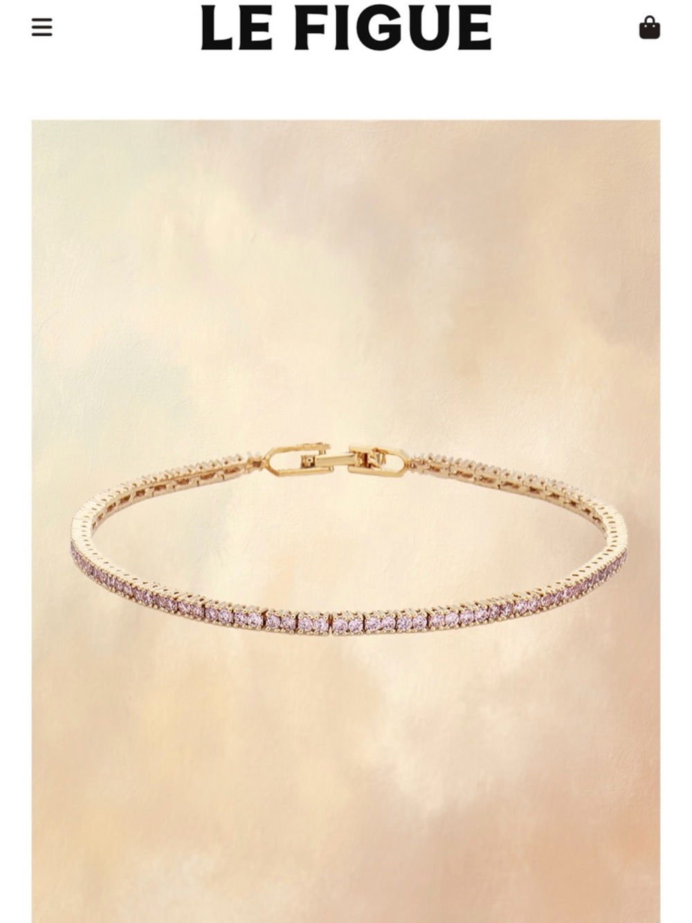 Le Figue Gold Vermeil and Zircon Tennis Bracelet